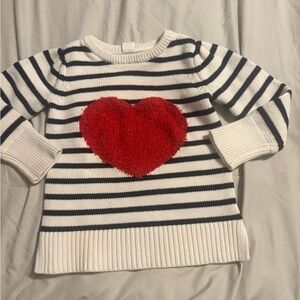 GAP baby Striped Sweater with Red Heart